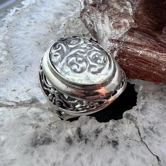 Carolyn Pollack Sterling Oval Amethyst & Carved Clear Quartz Doublet Ring Sz 6 - Picture 3 of 10